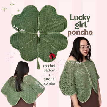 Lucky girl poncho crochet pattern & tutorial combo
