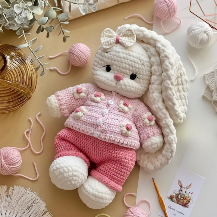 🧶 Conejita Bella + Outfit a Crochet – 2 Patrones en 1 🇪🇸